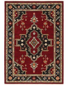 Lilihan 92R Red/Black Area Rug
