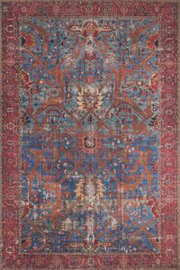 Loren LQ-10 Blue/Red Area Rug