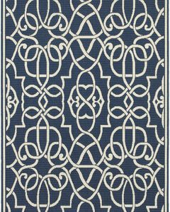 Meridian 2205b Navy/Ivory Area Rug