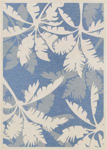 Monaco Coastal Floral Ivory/Sapphire Area Rug
