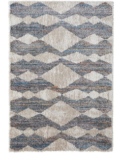 Mynka 39IFF Tan/Ivory/Blue Area Rug
