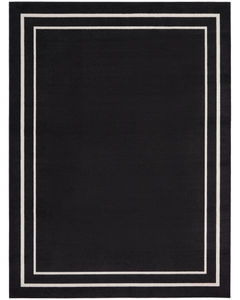 Nourison Essentials NRE02 Black Ivory Rug