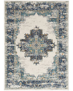 Passion PSN03 Ivory/Grey/Blue Area Rug