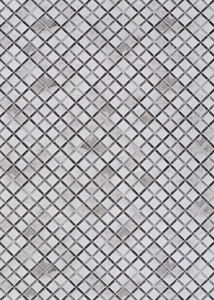 Prairie Retro Lattice Grey Ivory Area Rug