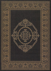 Recife Antique Medallion Black/Cocoa Area Rug