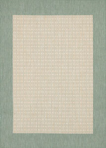 Recife Checkered Field Natural/Green Area Rug