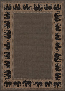 Recife Elephant Cocoa/Black Area Rug