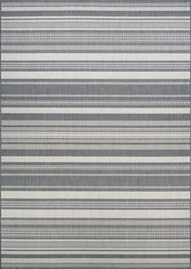 Recife Gazebo Stripe Champ/Grey Area Rug