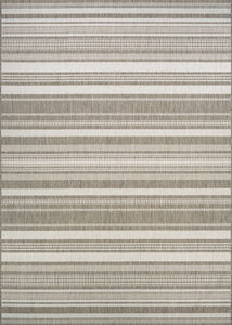 Recife Gazebo Stripe Champ/Taupe Area Rug