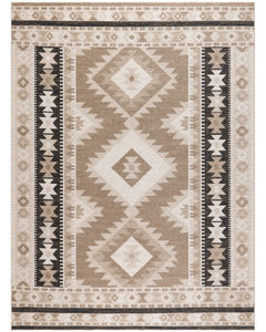 Washable Decor WSD06 Beige Black Area Rug