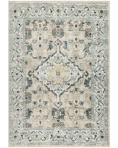 Washable Decor WSD12 Taupe Blue Area Rug