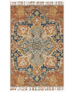 Zharah ZR-10 Rust/Blue Area Rug
