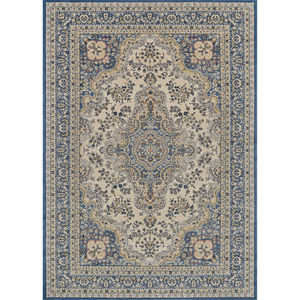 Old World Floral Tabriz Alabaster/Blue Rug