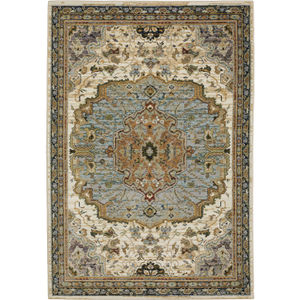 Andorra 2451b Ivory/Blue Area Rug