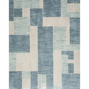 Astra Machine Washable ASW09 Blue Ivory Rug