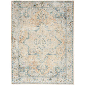 Astra Machine Washable ASW12 Beige Blue Rug