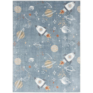 Astra Machine Washable ASW18 Blue Rug