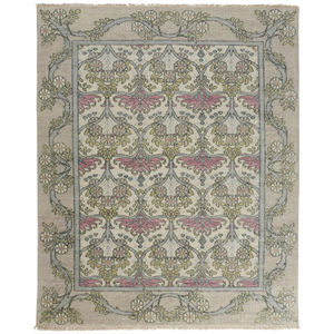 Beall 6714F Ivory/Pink/Green Rug