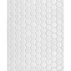 Circuit White 1x1 Hexagon Matte Tile
