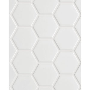 Circuit White 2x2 Hexagon Matte Tile