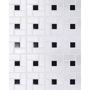 Circuit White w/black Pinwheel Matte Tile