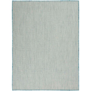 Courtyard COU01 Ivory Aqua Area Rug