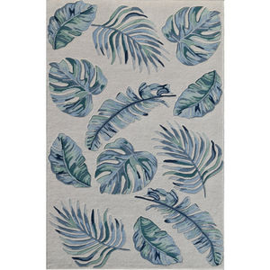 Cove Ivory/Blue Leaves Area Rug