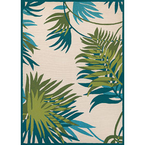 Covington Jungle Leaves Ivory/Forest Green Rug
