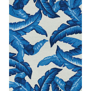 Covington Palm Leaves Blue Area Rug