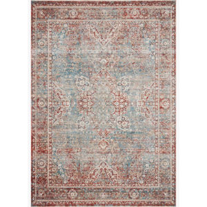 Elise ELI-04 Sky/Red Area Rug