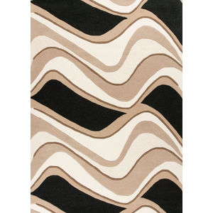 Eternity 1071 Black/Beige Waves Area Rug