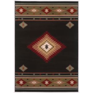 Hudson 87g Black/Green Area Rug