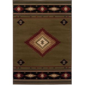 Hudson 87j Green/Red Area Rug