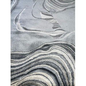 Hue Grey Marbled Stone Area Rug