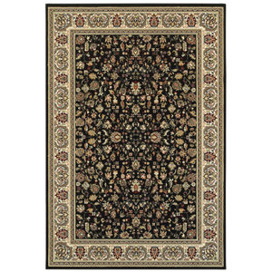 Kashan 108b Black/Ivory Area Rug