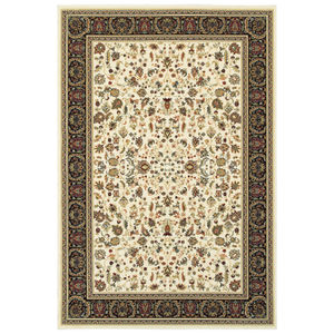Kashan 108x Ivory/Black Area Rug