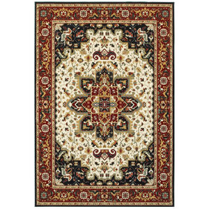 Kashan 96w Red/Ivory Area Rug