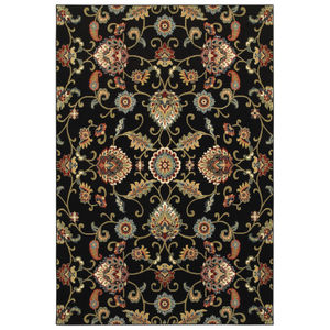 Kashan 9946k Black/Multi Area Rug