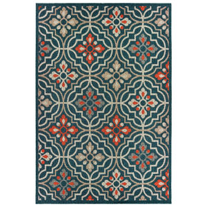 Latitude 709b Blue/Orange Area Rug