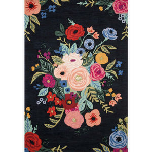 Les Fleurs LES-03 Black/Multi Area Rug