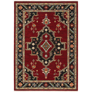 Lilihan 92R Red/Black Area Rug