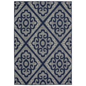 Marina 3804b Navy/Ivory Area Rug