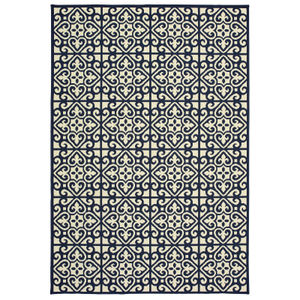 Marina 5927b Ivory/Navy Area Rug