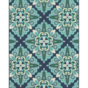 Meridian 2206b Blue/Green Area Rug