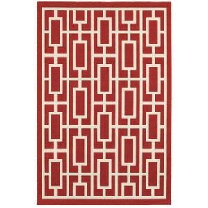 Meridian 9754r Red/Ivory Area Rug