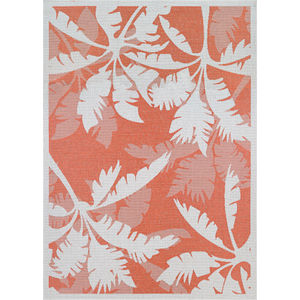 Monaco Coastal Floral Ivory/Orange Area Rug