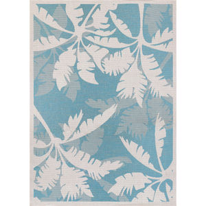 Monaco Coastal Floral Ivory/Turquoise Area Rug