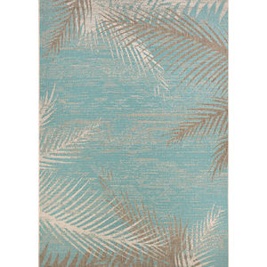 Monaco Tropical Palms Aqua Area Rug