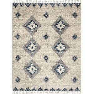 Oslo Shag OSL03 Ivory/Blue Area Rug