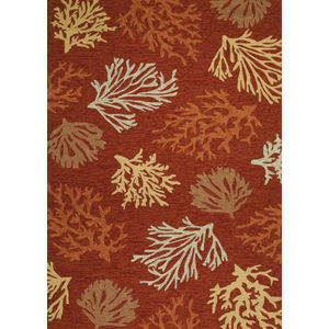 Outdoor Escape Sea Reef Terra Cotta Area Rug